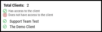Users Page - Total Clients