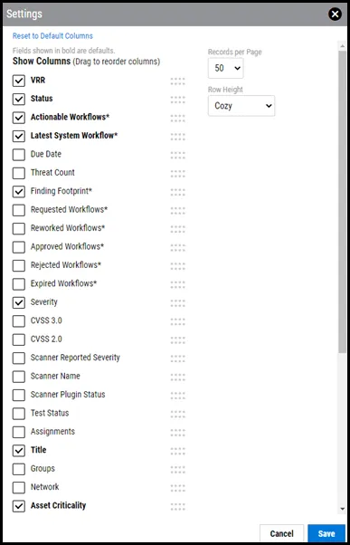 Severity - Settings Menu