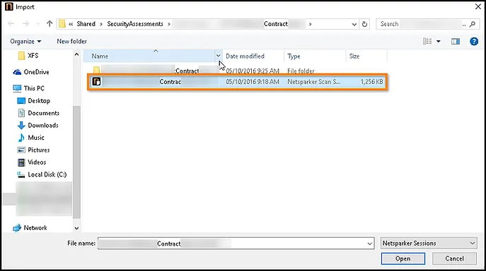 Netsparker - Select File Import Netsparker - Select File Import