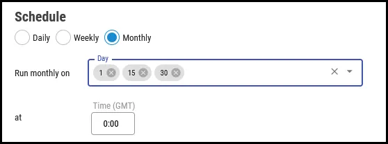 Tenable Security Center - Monthly Schedule