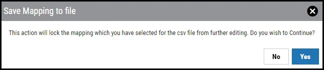 Generic Upload - Save Mapping to File Dialog Box