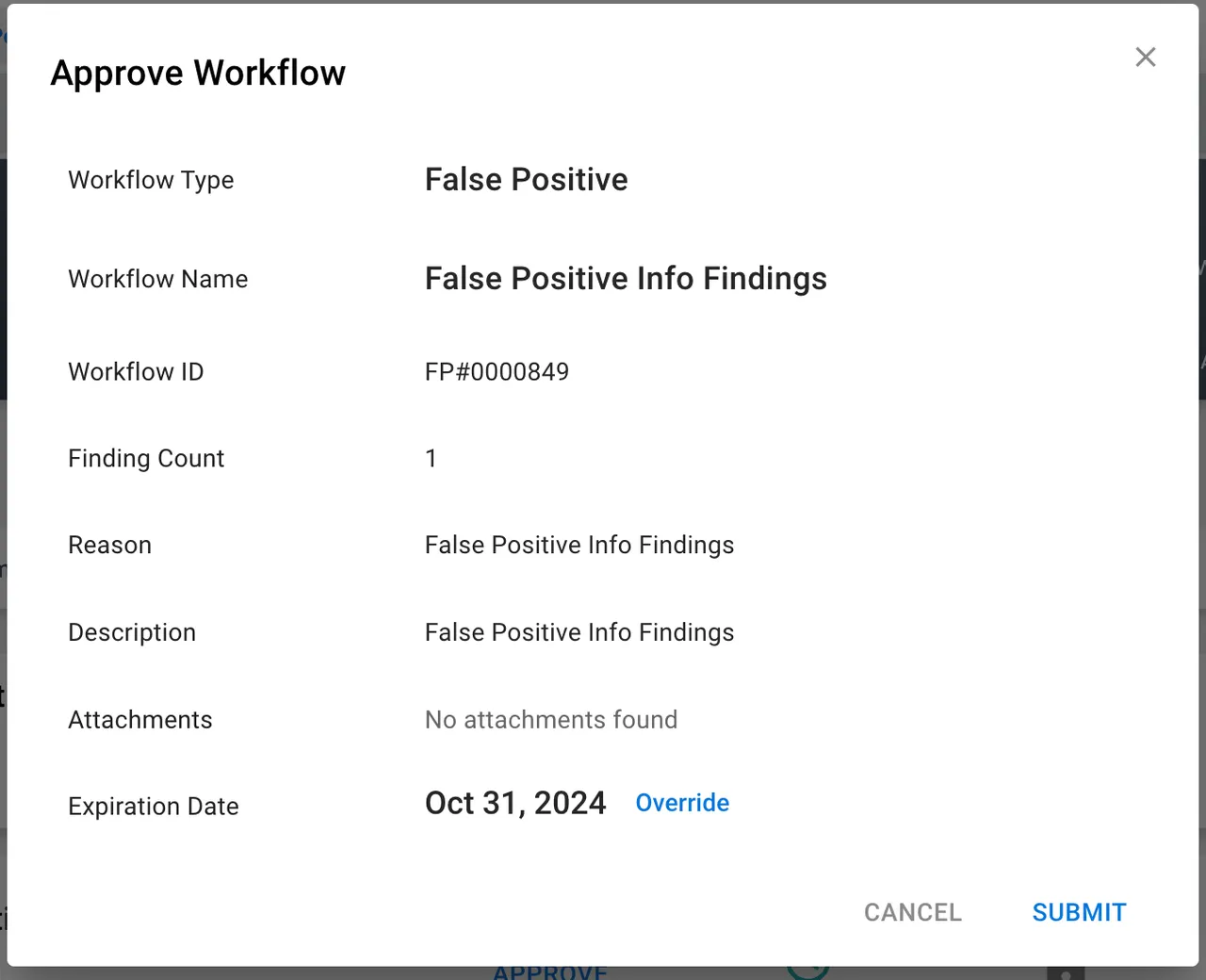 Workflow Approve - Actions Triangle Location
