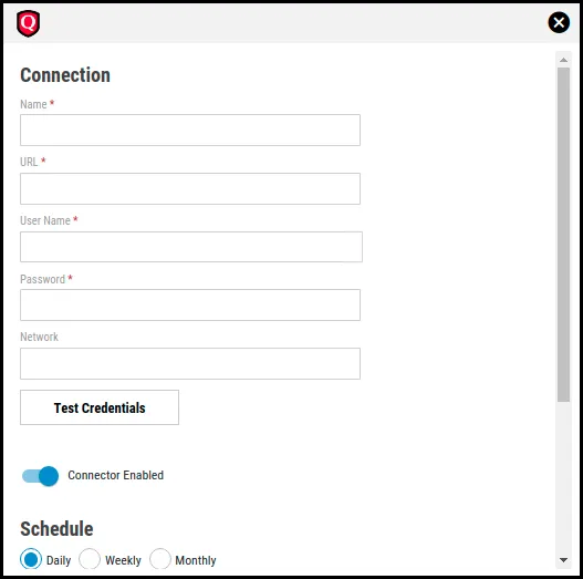 Qualys Asset Connector - Configuration Window