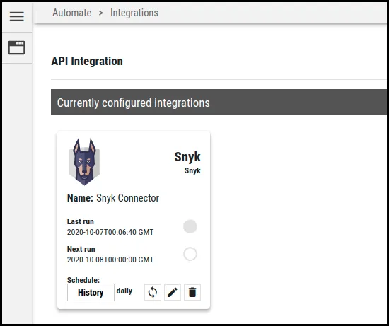 Snyk Connector - Configured Snyk Connector Snyk Connector - Configured Snyk Connector