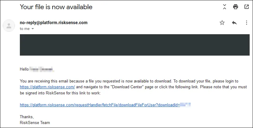 File Download - File Available Email