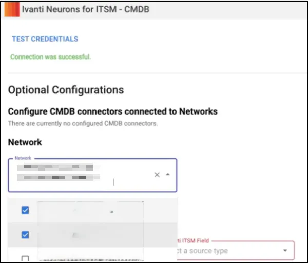 ITSM CMDB - Select Network