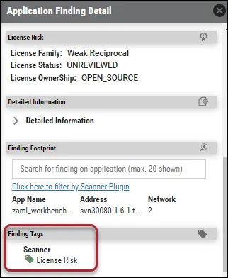 Black Duck Guide - License Risk Finding Tag