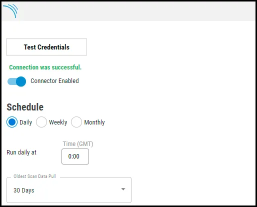 SonarQube Connector - Schedule Section SonarQube Connector - Schedule Section
