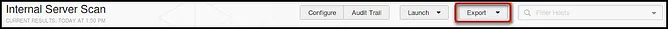 Tenable Nessus Export - Export Button Location