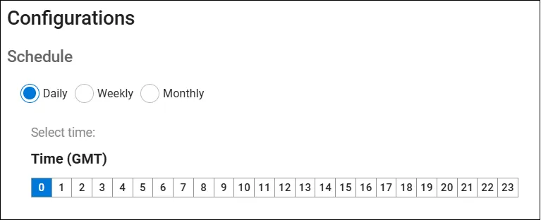 Expander Connector - Schedule Options