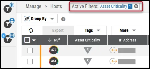 Active Filters - Active Filter Display