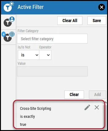 Set Active Filter - Applied Filter Set Active Filter - Applied Filter