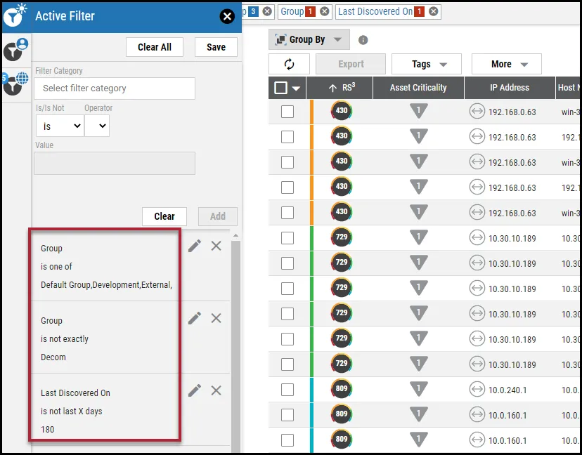 Decom Playbooks - Create Filter