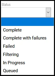 Jobs Page - Status Filter