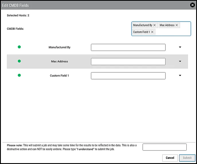 ServiceNow CMDB - Edit CMDB Fields - Green Circle