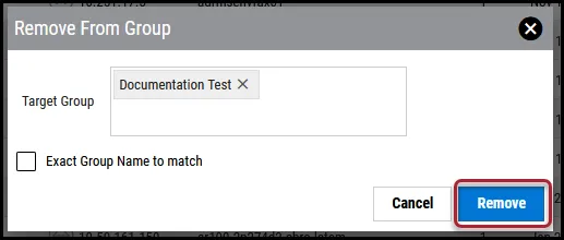Remove Application from Group - Remove Button Location
