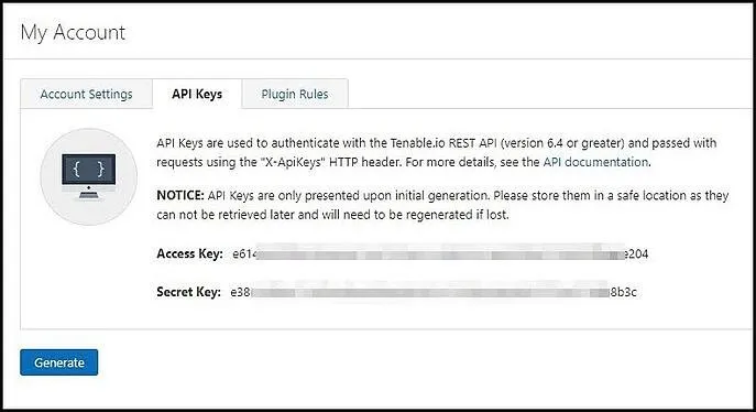 Nessus Connector - API Key Location Nessus Connector - API Key Location