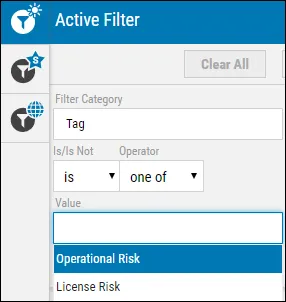 Black Duck Guide - Operational and License Risk Tag Filter