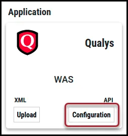 Qualys WAS Connector - Qualys WAS Configuration Button Location