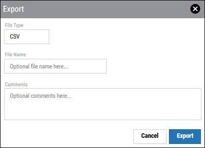 Export Tag - Export Window
