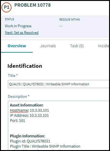 Cherwell Connector - Use Plugin Information in Ticket
