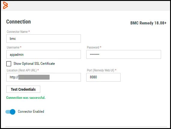 BMC Remedy Connector - Connector Configuration