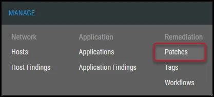 Navigation - Manage - Patches
