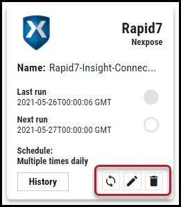 Nexpose Connector Guide - Sync Edit and Delete Buttons