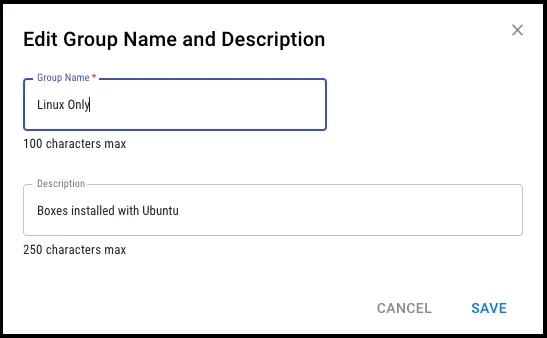 Edit Group - Edit Group Name and Description