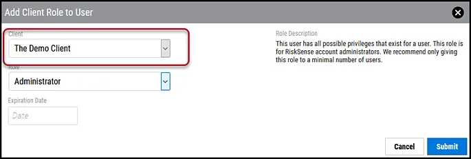 Read Only - Select Client
