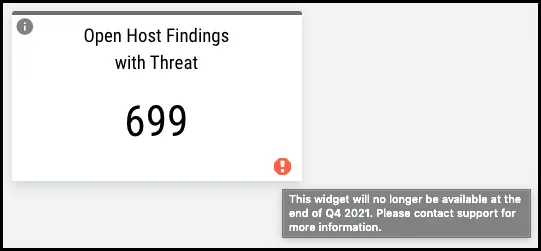 EOL Widget - Alert Icon and Text