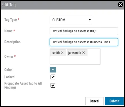 Locked Tag - Edit Tag Window