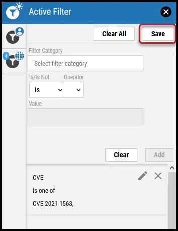 Active Filters - Save Button Location