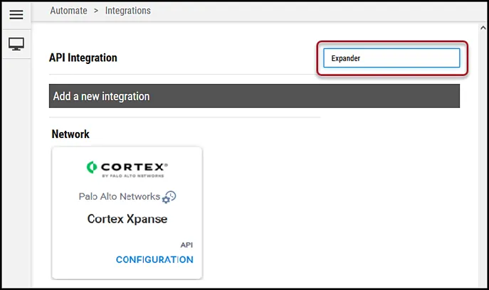 Xpanse Expander - Search for Connector