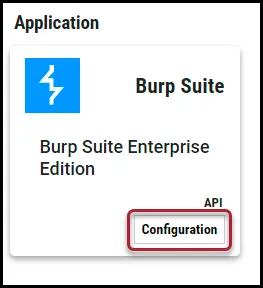 Burp Suite Enterprise - Configuration Button Location