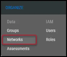 Networks - Networks Menu Location