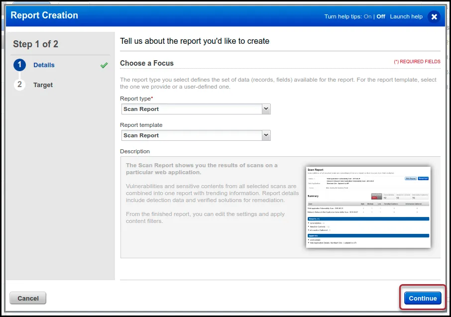 Qualys WAS - Report Creation Continue