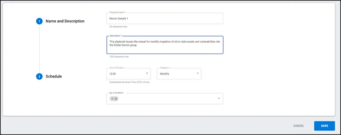 Decom Playbooks - Create Playbook