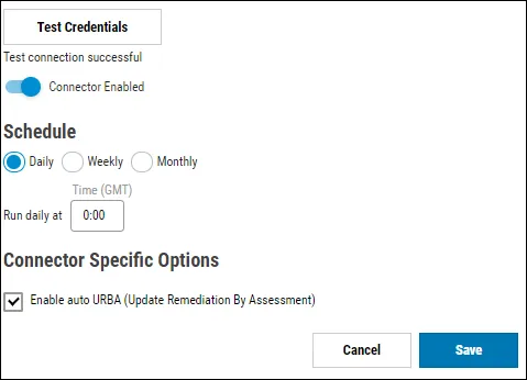 Edgescan Connector Guide - Additional Connector Settings