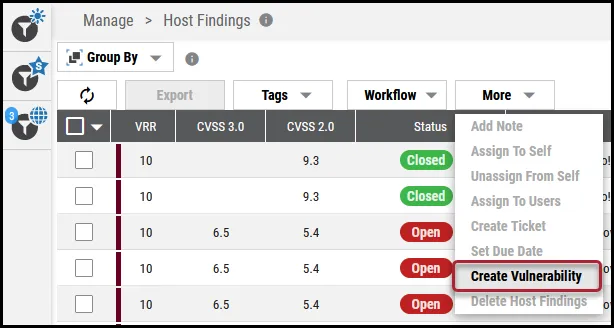 Create Vulnerability Host - Create Vulnerability Location
