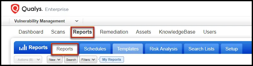 Qualys Vuln Report - Reports Location