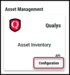 Qualys Asset Connector - Configuration Button Location