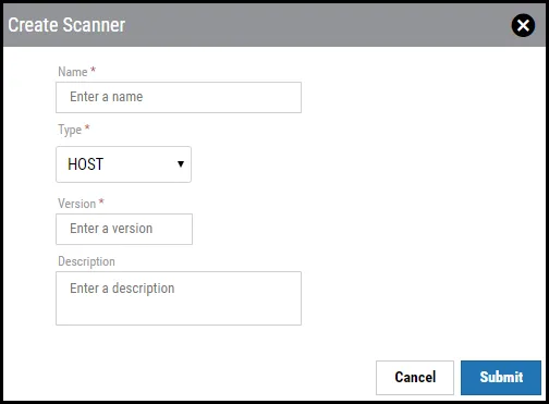 Generic Upload - Create Scanner Window