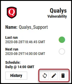 Qualys Vuln Connector - Sync Edit and Delete Button Locations