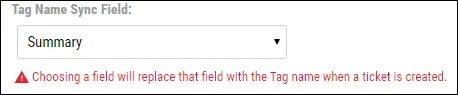 Jira Connector Guide - Tag Name Sync Field Notice