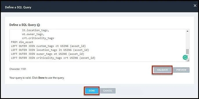 Nexpose Tag Report - Define a SQL Query
