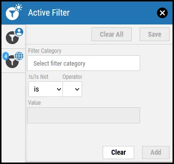 Active Filters - Active Filter Window