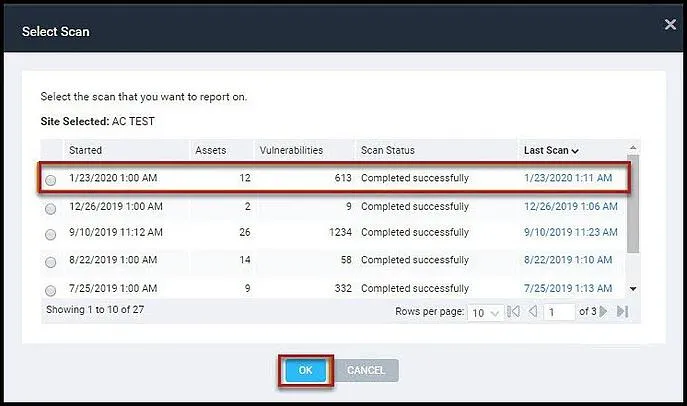 Nexpose Data Export - Completed Scan