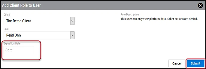Read Only - Expiration Date and Submit Button Location