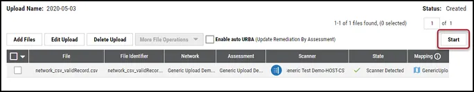 Generic Upload - Start Button Location